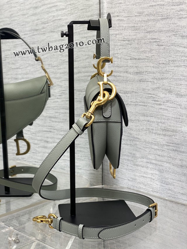 Dior专柜新款迪奥顶级原单原厂皮岩石灰小号经典马鞍包 djfk1089